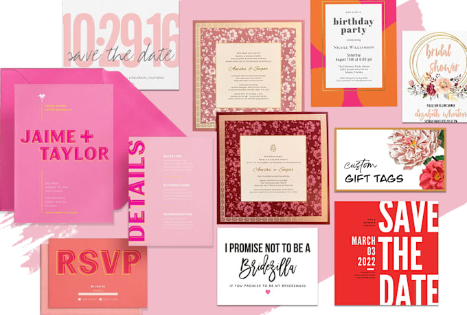 Gig Preview - Design professional custom printable digital invitations