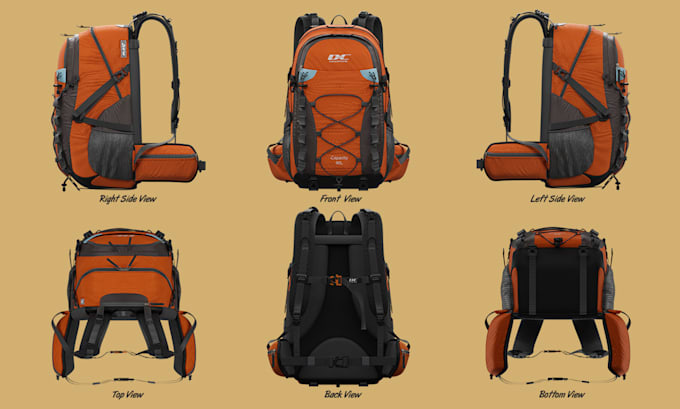 Gig Preview - Make any backpack, purse, bag design with tech pack 3d model