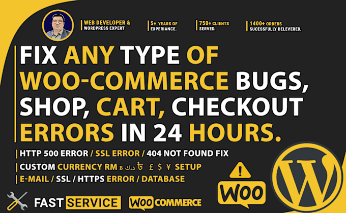 Gig Preview - Fix woocommerce bugs or customize pages in 2 hours