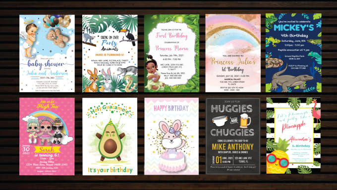 Gig Preview - Design greeting card, invitation card and party poster for birthdays