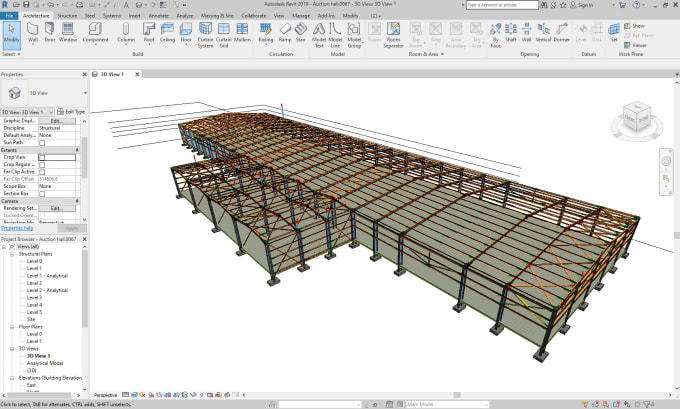 Gig Preview - Prepare 3d structural model in revit