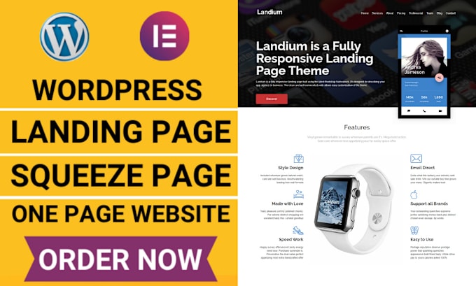 Bestseller - do wordpress landing page design, squeeze page, one page website with elementor