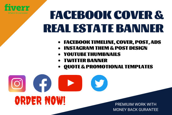 Gig Preview - Design your facebook cover social media real estate banner