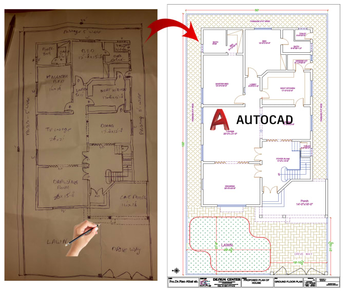 Gig Preview - Convert hand sketch or PDF to autocad drawing