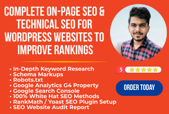 Gig Preview - Do onpage SEO for your wordpress website with rankmath plugin