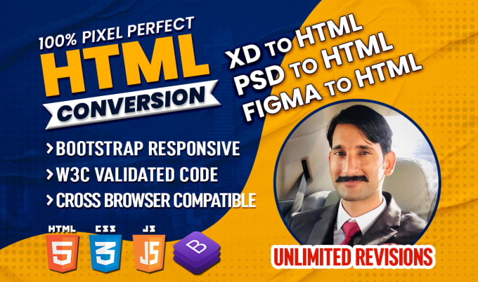 Gig Preview - Convert PSD to HTML, figma to HTML bootstrap responsive