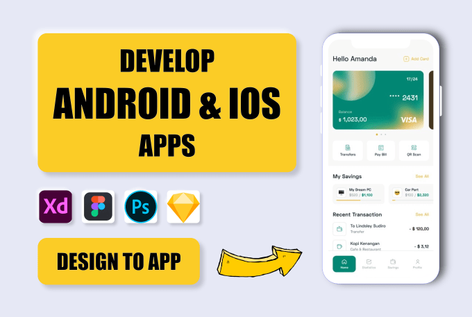 Gig Preview - Convert design file to android and ios flutter app