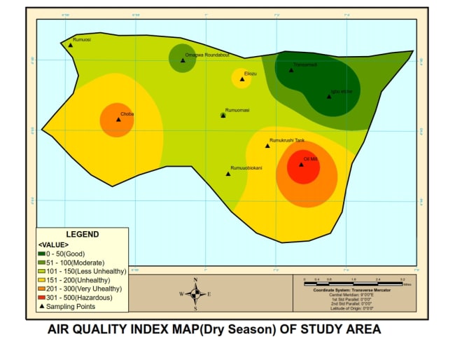 Gig Preview - Design air quality index map for your project