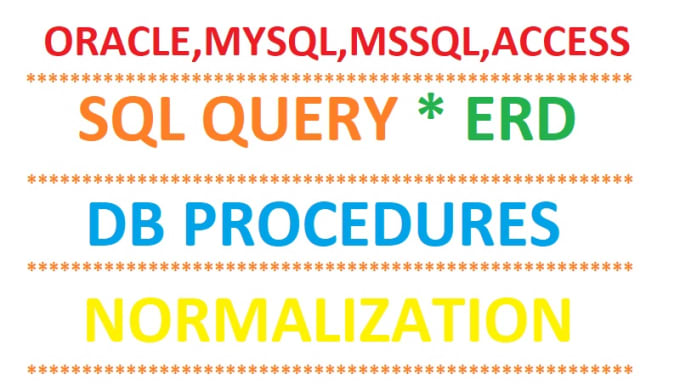 Gig Preview - Write sql query,  database procedure, erd and normalization