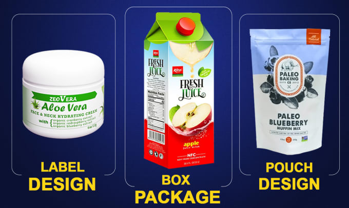 Gig Preview - Design product label,  pouch or box packaging with all files