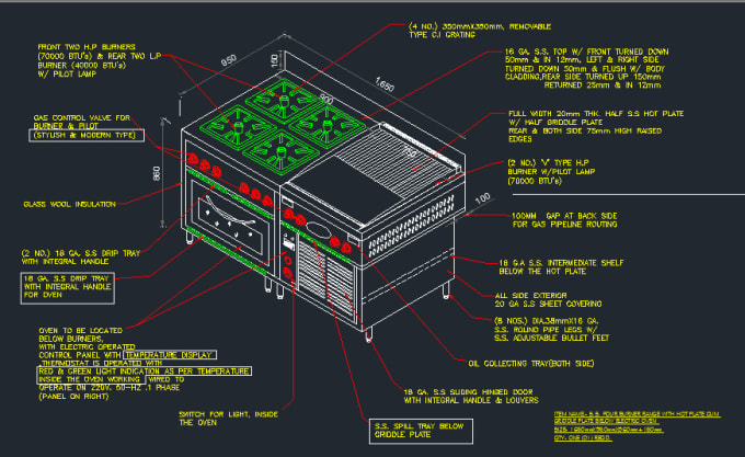 Gig Preview - Make commercial kitchen or steel equipment shop drawing