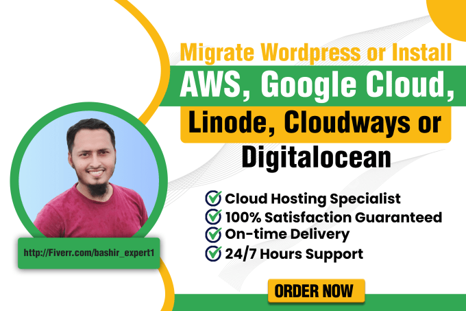 Gig Preview - Migrate wordpress or install to AWS, google cloud, or linode