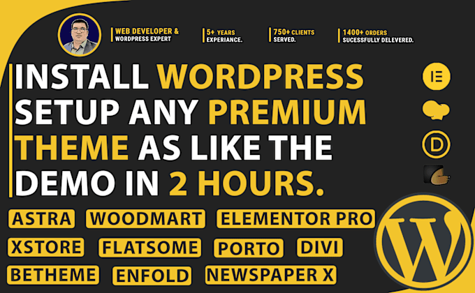 Gig Preview - Install wordpress setup theme as like demo within 12hr