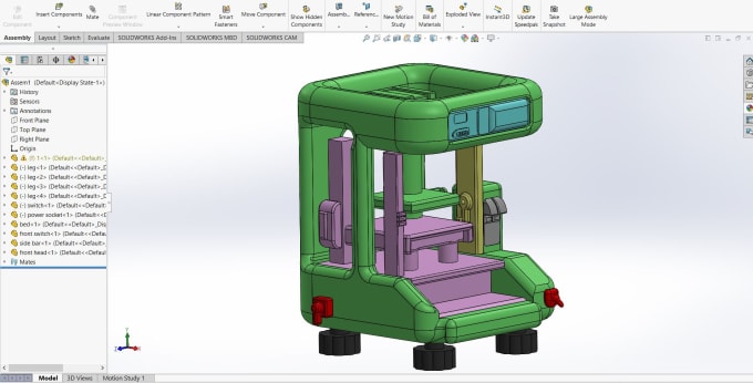 Gig Preview - Do cad modeling, 3d printing stl file, 3d product design using solidworks