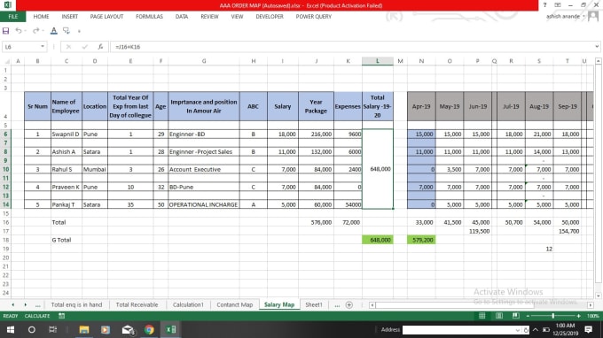 Gig Preview - Do your excel spreadsheets tasks, create financial templates, data entry