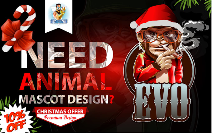 Gig Preview - Design animal mascot, cartoon logo or nft for you