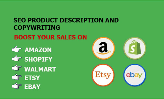 Gig Preview - Do seo product descriptions for amazon etsy shopify and ecommerce online store