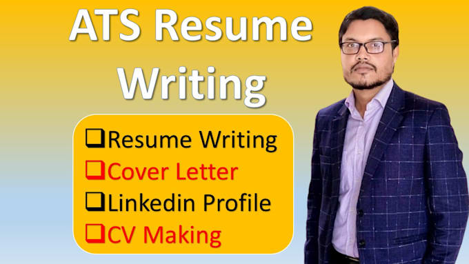 Gig Preview - Offer ats resume writing, cover letter, linkedin profile and cv making