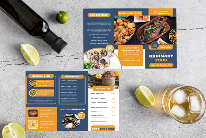 Gig Preview - Attractive  restaurant food menu design and food flyer design