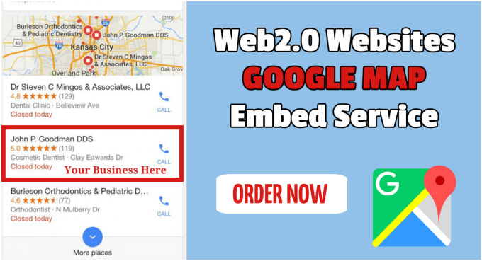 Gig Preview - Embed your google maps in 2500 web2 sites to get you in local pack 3