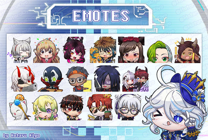 Gig Preview - Draw custom emotes, sub badges for twitch, discord, vtuber