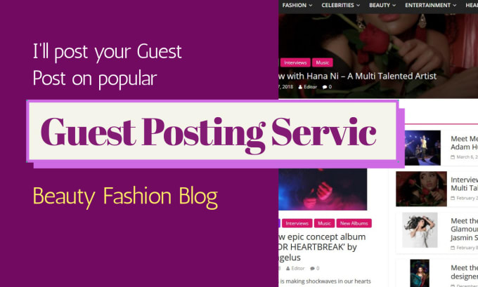 Gig Preview - Post your guest post on popular beauty fashion blog