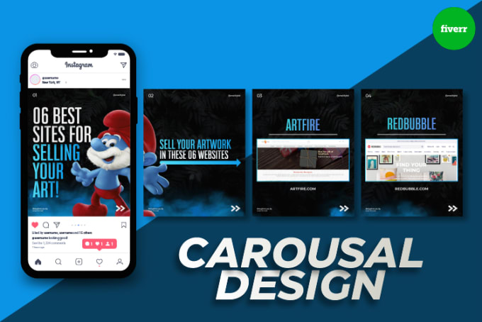 Gig Preview - Design attractive, creative carousel posts for your instagram