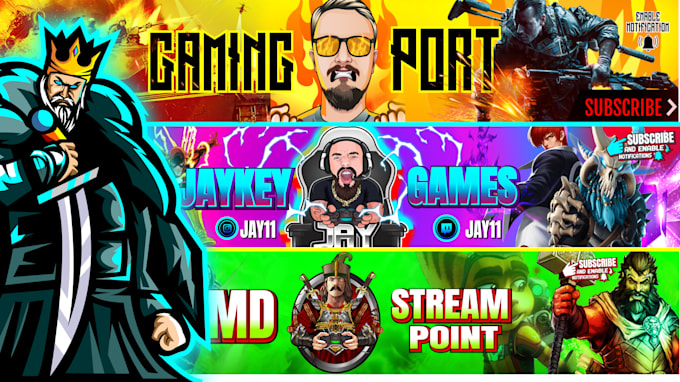 Gig Preview - Design gaming banner,thumbnail,cartoon,anime,discord banner