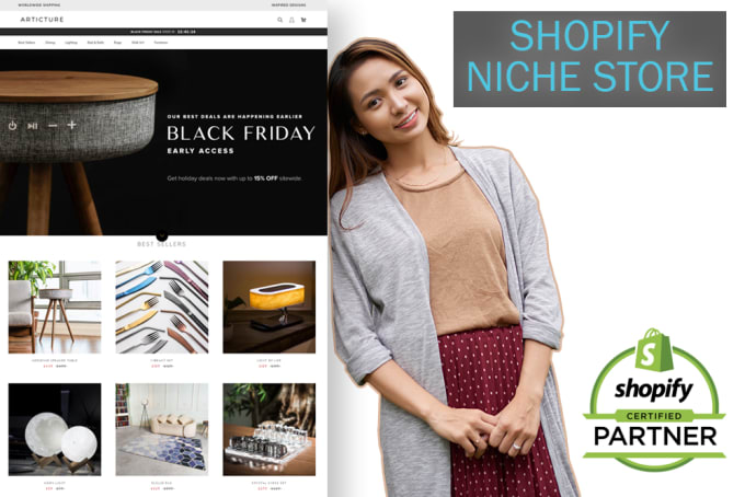 Gig Preview - Build you highly converting niche premium shopify store