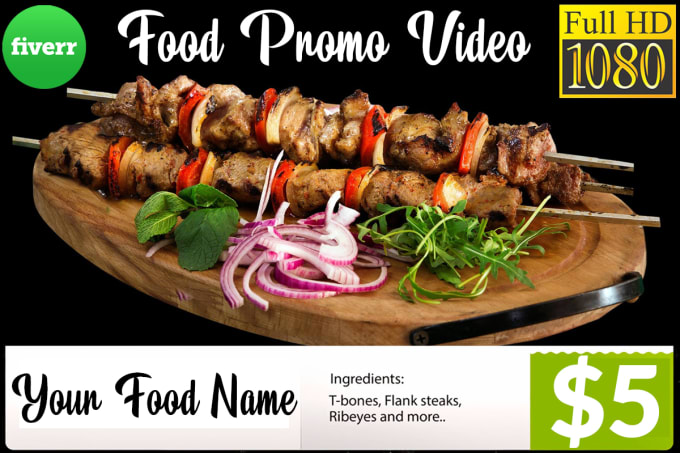 Gig Preview - Create restaurant promo food promotion recipe slideshow video