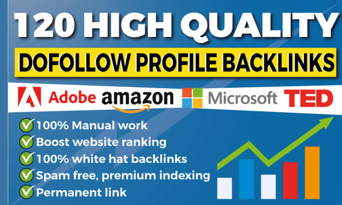 Gig Preview - Do 120 dofollow profile backlink da up to 90 plus