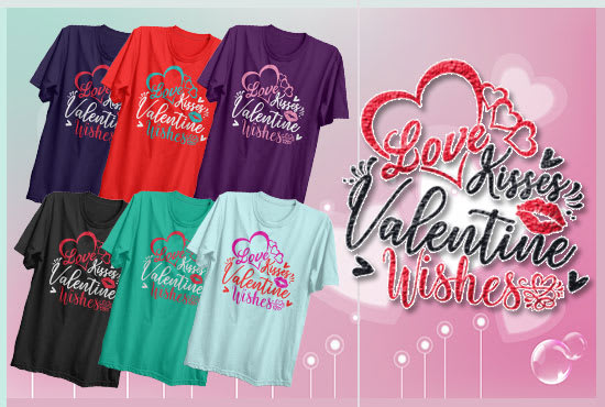 Gig Preview - Make romantic valentine day t shirt designs for you