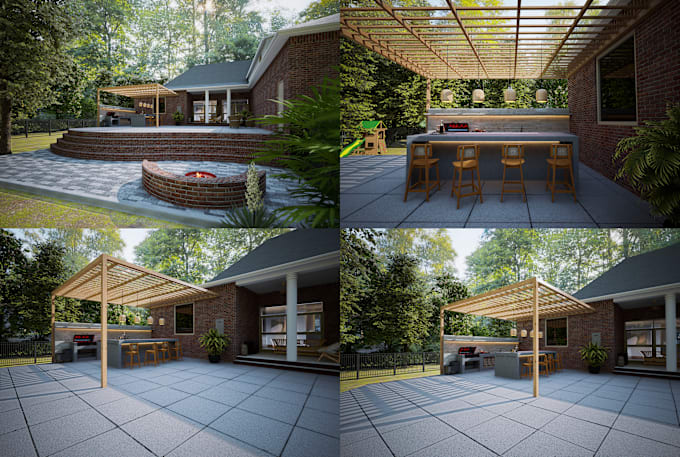 Gig Preview - Design garden,backyard,pool,patio,landscape renovations and render 3ds