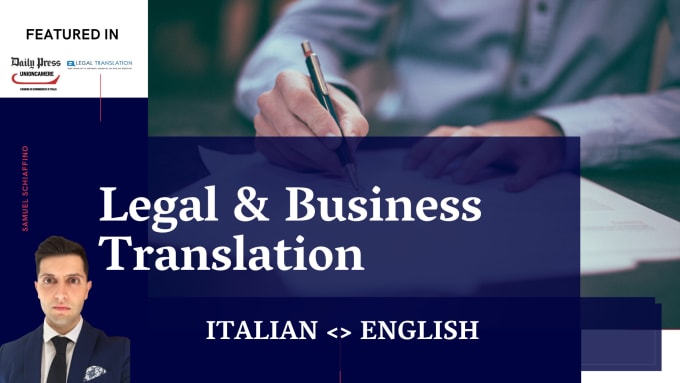 Gig Preview - Translate any business or legal document from english to italian or vice versa