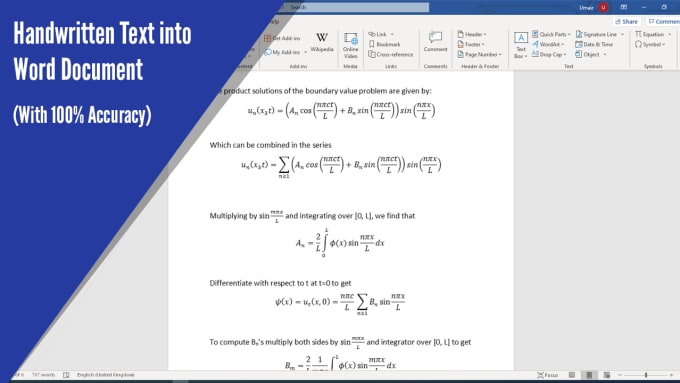 Gig Preview - Write your handwritten documents or articles in ms word