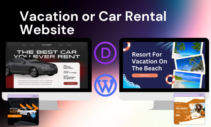 Gig Preview - Build vacation or car rental website using divi