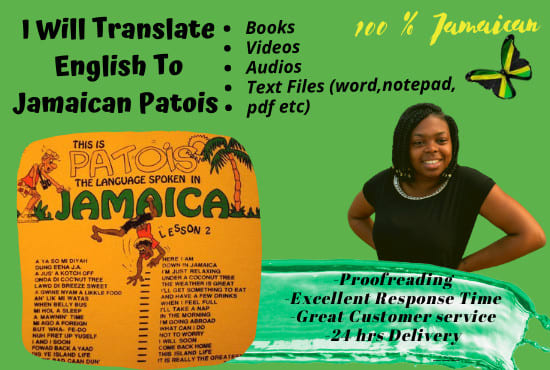 Gig Preview - Translate english to jamaican creole