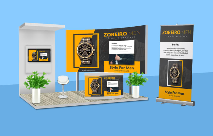 Gig Preview - Design modern backdrop, tradeshow booth, retractable or billboard