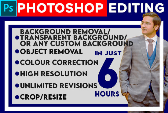 Gig Preview - Remove background and do anything in adobe photoshop