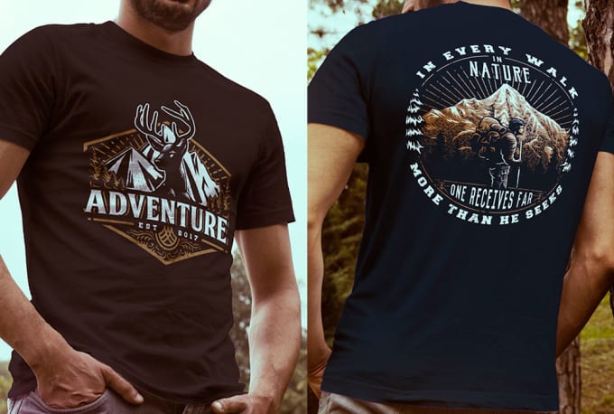 Gig Preview - Make a simple adventure nature camping tshirt design