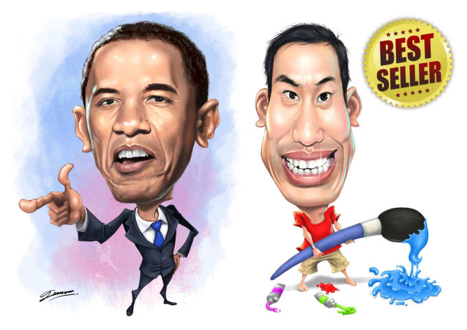 Gig Preview - Draw amazing cartoon caricatures from your photo