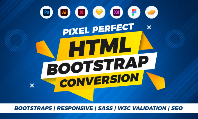 Gig Preview - Convert figma to html, xd to html css, psd to html responsive bootstrap 5