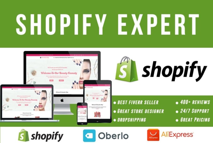 Gig Preview - Create shopify dropshipping and design or redesign store