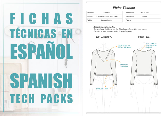 Gig Preview - Create flat sketches and spanish tech packs