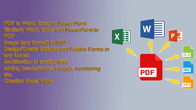 Gig Preview - Convert pdf to word excel or power point