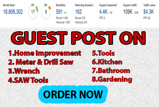 Gig Preview - Do home improvement and tools guest post