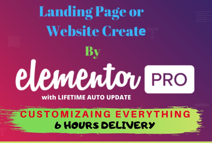 Gig Preview - Design wordpress landing page or website using elementor pro