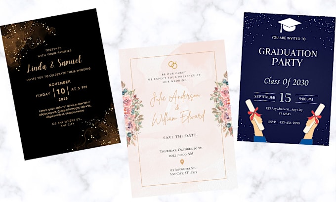 Gig Preview - Design an elegant invitation card for any event