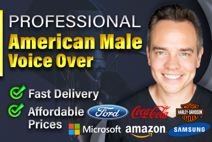 Gig Preview - Record a professional american male voice over