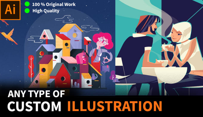 Gig Preview - Do every type of illustration work for you in 24 hours